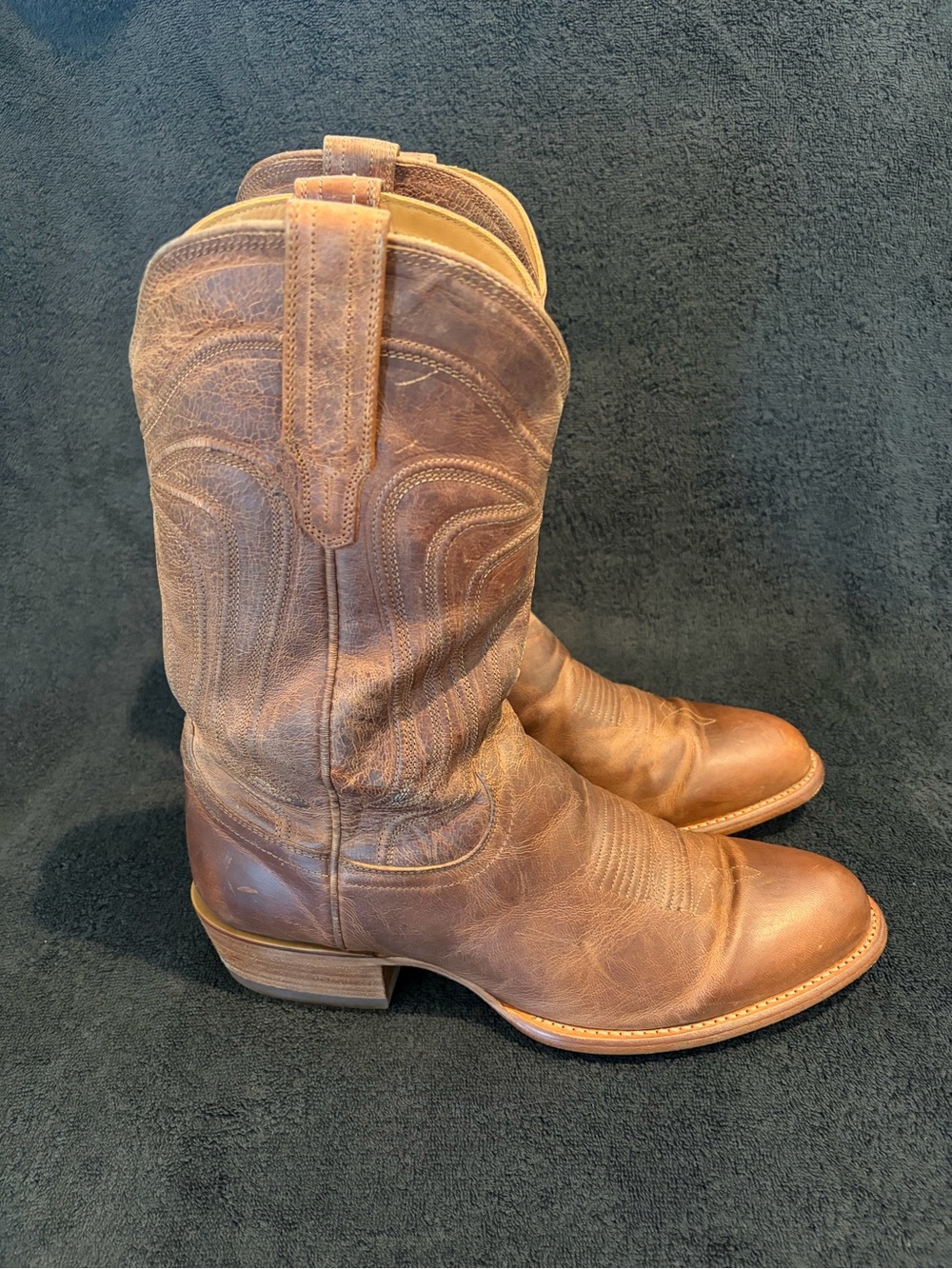 EUC Tecovas Cartwright Scotch Goat Leather Handmade Cowboy Boots 11D